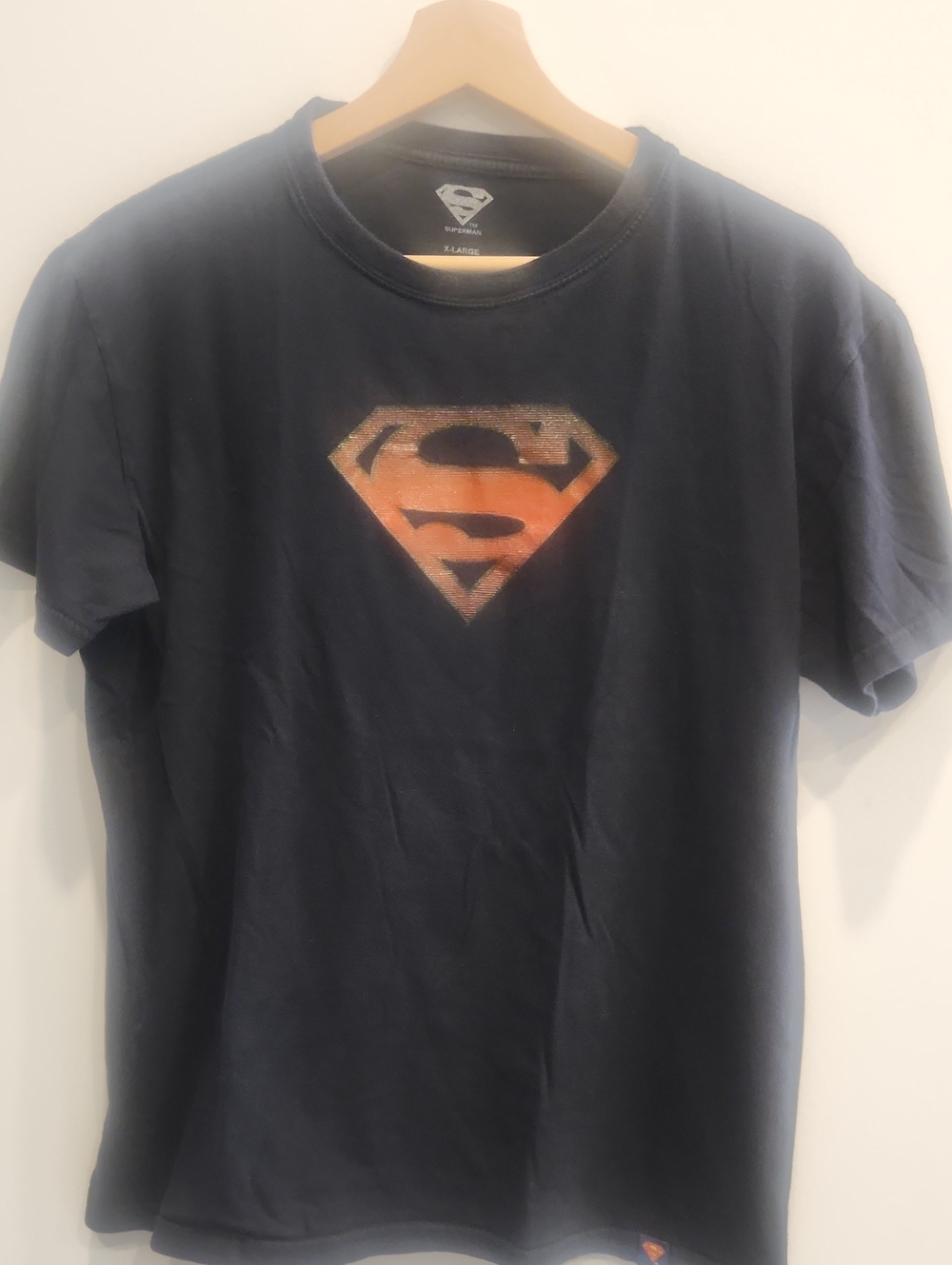 DC Comics Navy Short-Sleeve Tee with Orange Superman Emblem
